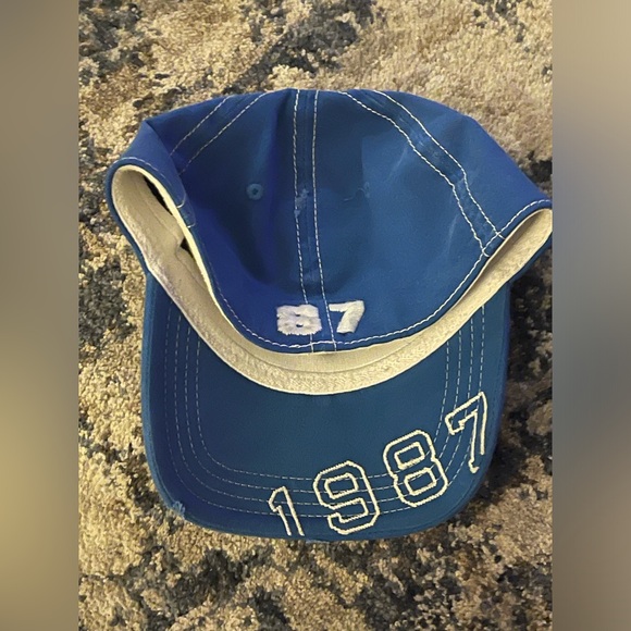 Aeropostale Hat Cap Fitted Small Mens Blue Cotton Sport Outdoor Designer Script - Picture 7 of 7